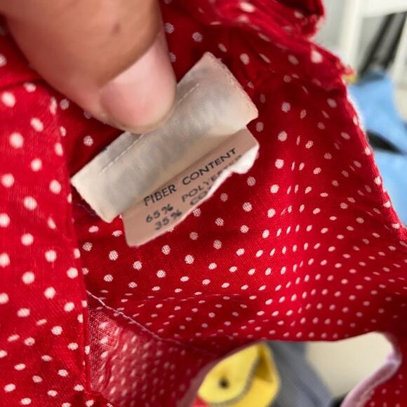 Vintage Nannekins Red Polka Dot Kangaroo Top - Picture 5 of 8